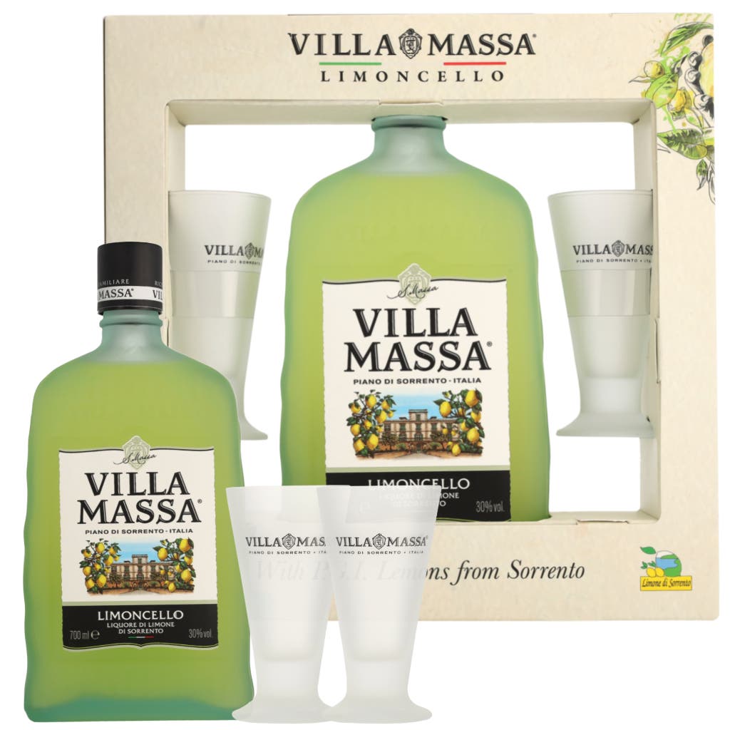 Villa Massa Limoncello + 2 Glasses 70cl