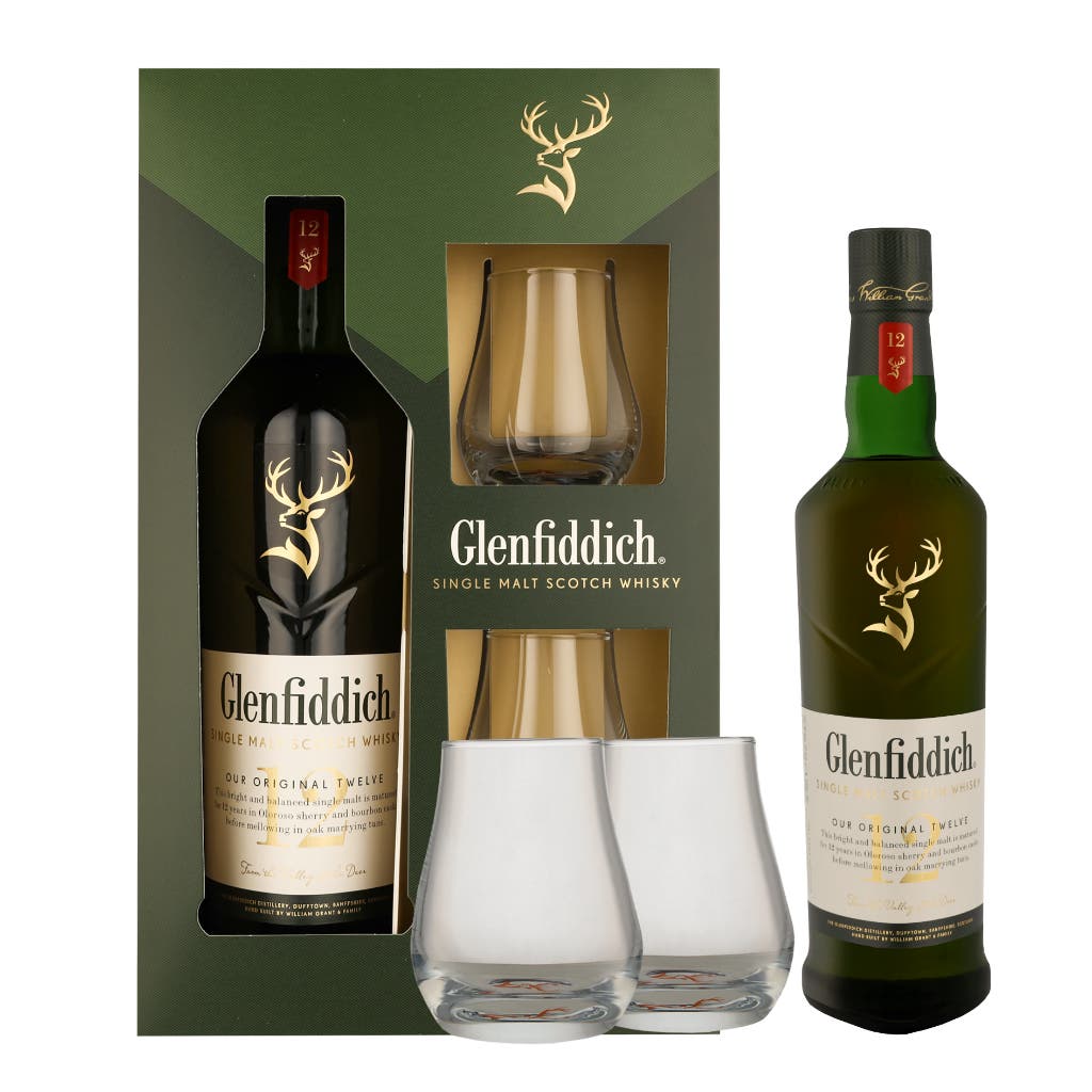 Glenfiddich 12 Years + 2 Glasses 70cl