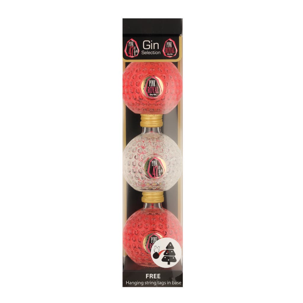 Pink 47 Christmas Gin Baubles 3 x 5cl