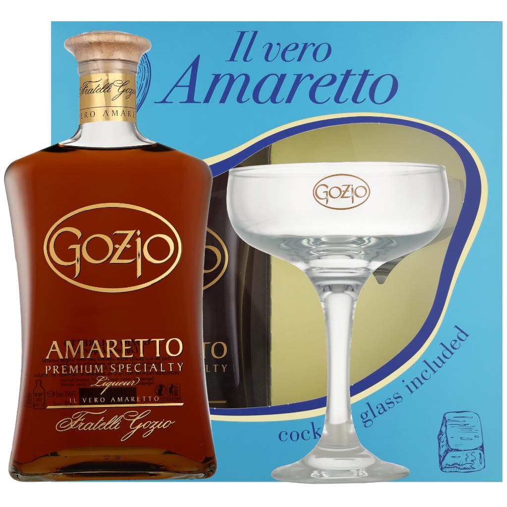 Gozio Amaretto + 2 Glasses 70cl